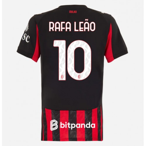 Stroje piłkarskie AC Milan Rafael Leao #10 Koszulka Podstawowej dla damskie 2025-26 Krótki Rękaw